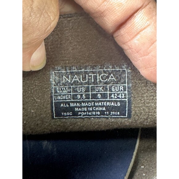 Nautica Linder Brown Moc Toe Low Top Slip On Boat Shoes Size 9.5 - Picture 7 of 8